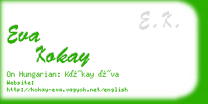 eva kokay business card